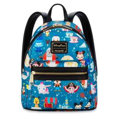 LOUNGEFLY Disney Park Chibi Icons Mini Backpack in Teal Disney Parks x Loungefly Chibi Mini Backpack – All-Over Park  main image 3