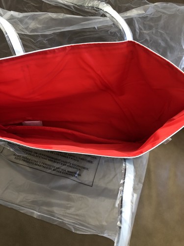 Clinique Macy's Silver Metallic Large Everyday Tote Kosmetiktasche Tragetasche - Bild 2 von 4