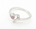 925 Sterling Silver  Petite Pink Topaz Open Love Heart Band Ring Sz 7  RG10857 — photo 4
