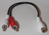 (9,45€/M) 0,2M Audio-Kabel 2X Cinch-Stecker Auf 1X Cinch-Kupplung Y-Kabel