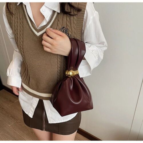 Fashion Soft Leather Clutch Bag Luxury Designer Pleated Handbag - Picture 4 of 14