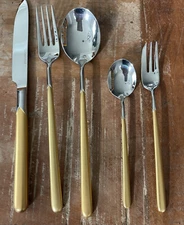 Berndorf cutlery flatware set Opus Matte gold plated 5 pieces