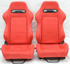 All Out Fab Dc2 Ek9 Sr3 Style Reclinable Seats Red 2pcs And Sliders Brand New
