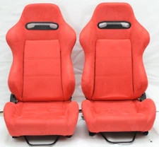 All out fab DC2 EK9 SR3 style reclinable seats RED 2pcs and sliders Brand new