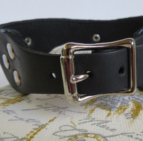 Cuello de cuero, cuello corto de historia de O, punk gótico texturizado hecho a mano en EE. UU. - Imagen 25 de 25