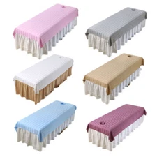 Reusable Beauty Massage Table Cover SPA Bed Salon Couch Sheet W/ Face Hole Cover