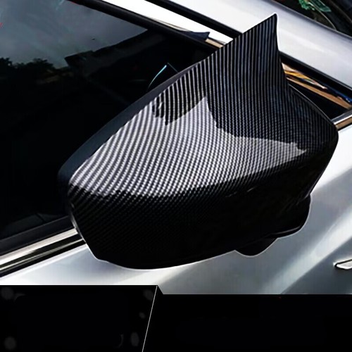 2 tapas de bocina de espejo retrovisor lateral de fibra de carbono para Mazda 3 Axela 2014-2018 - Imagen 3 de 3