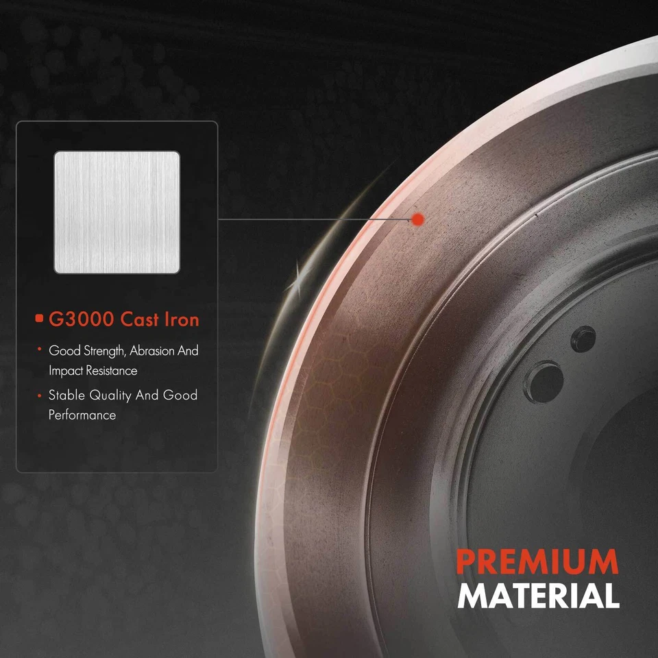 2 задних пассажирских и водительских тормозных барабана для Toyota Camry 2002-2006 Solara 02-03 - Изображение 4 из 4