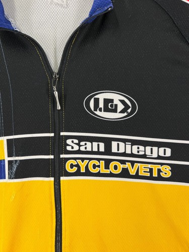 VINTAGE Louis Garneau Cycling Jersey Adult Medium Yellow Blue 1/2 Zip Poly READ - Picture 8 of 14