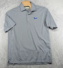 Donald Ross Multicolor Striped Golf SS Polo Shirt Club Logo Men's Size L