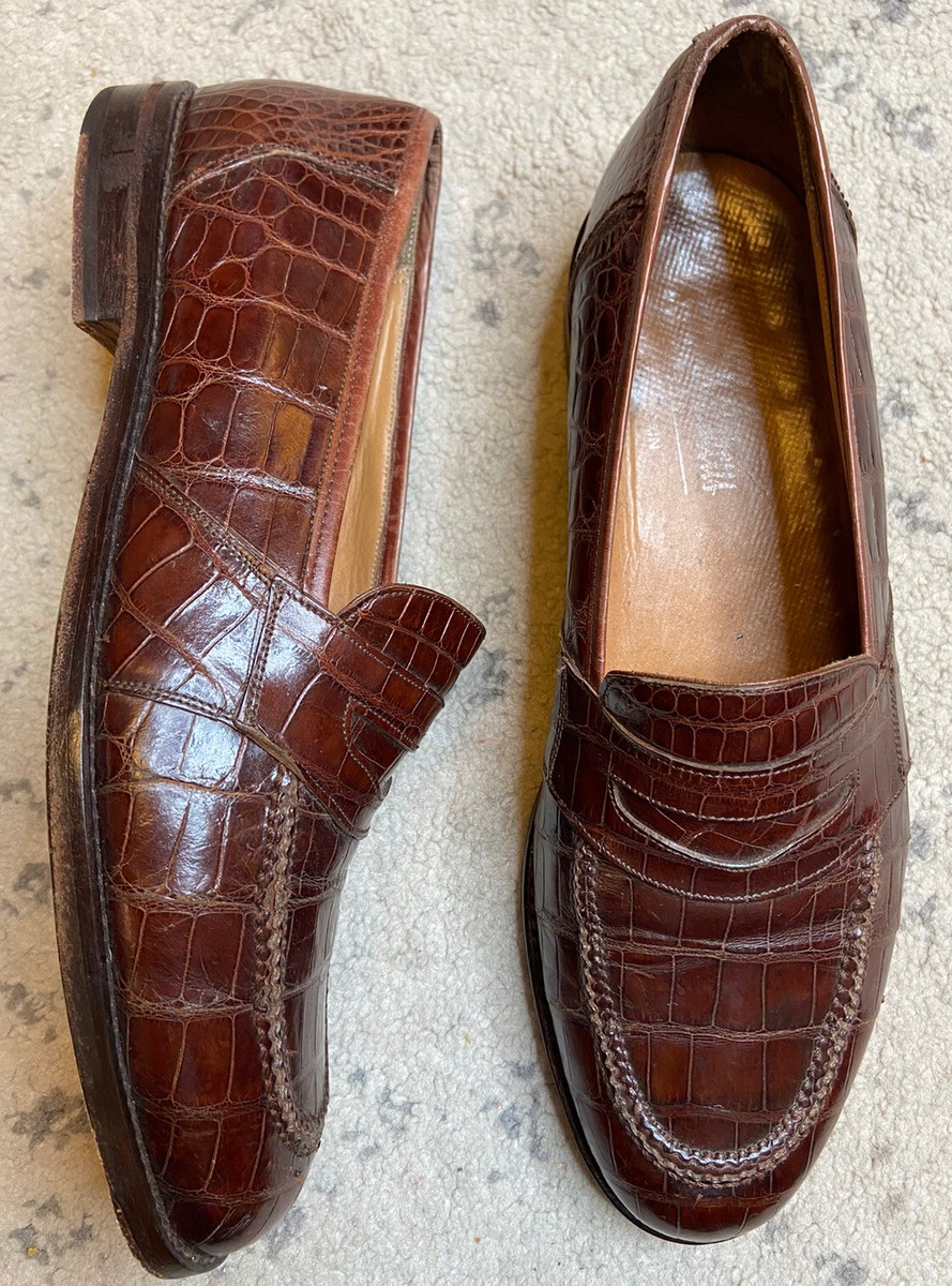 Berluti Andy Démesure Alligator Leather Loafer Mens Size 10 Brown j4