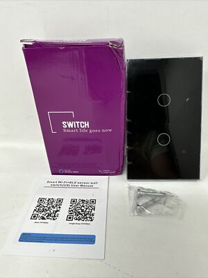 Smart Life Smart Light Switch Voice / App Control Timing Switch 2 Gang Black