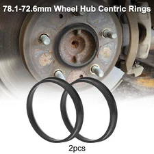 OD 78.1mm to ID 72.6mm Car Wheel Hub Centric Rings Black Polycarbonate 2 Pcs