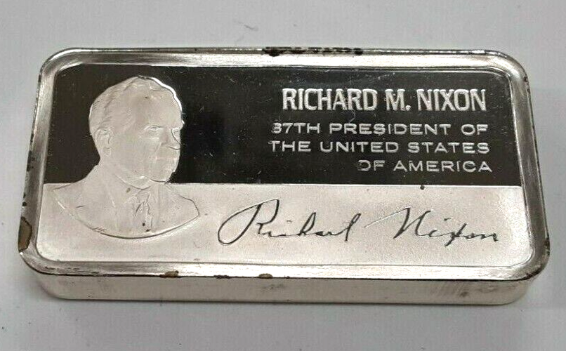 Franklin Mint 1000 Grains .925 Silver Bar - Richard M. Nixon SB19