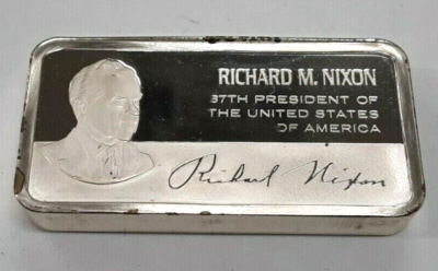 Franklin Mint 1000 Grains .925 Silver Bar - Richard M. Nixon SB19