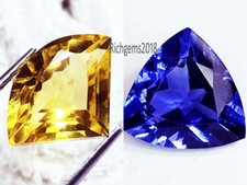 Certificato Tanzanite Naturale & Giallo 8 A 10 KT Misto Paio Loose Gemma RM245