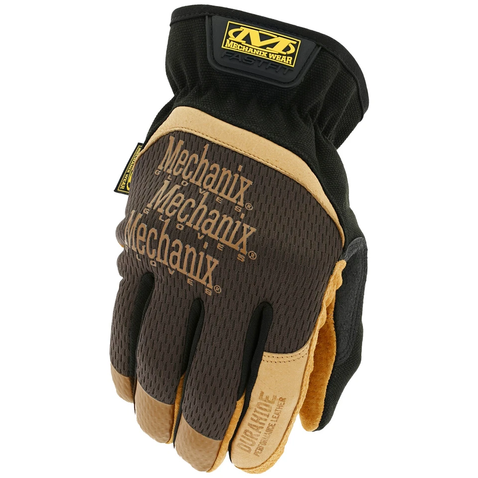 Mechanix Wear FastFit Leather Gloves Mens Multipurpose Carpentry Work Brown
