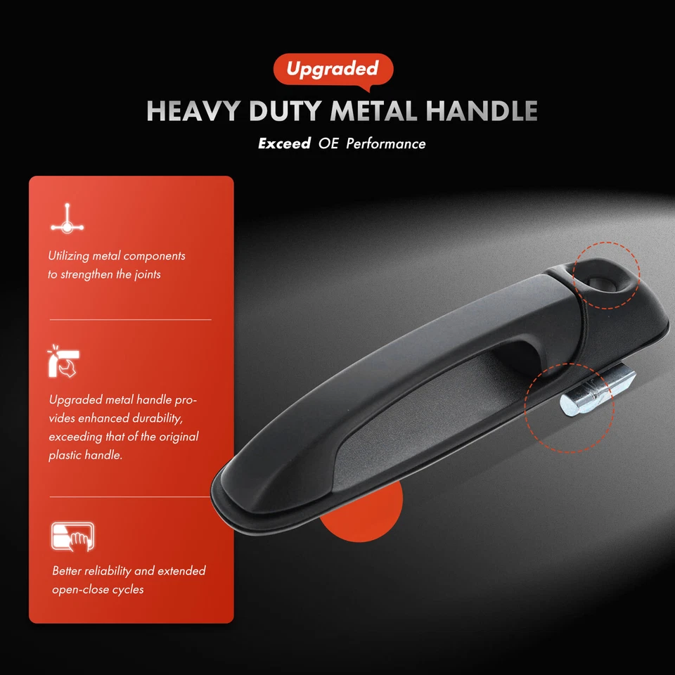 2x Upgraded Metal Exterior Door Handle w/Keyhole for Dodge Dakota Ram 1500 Front - Image 3 of 4