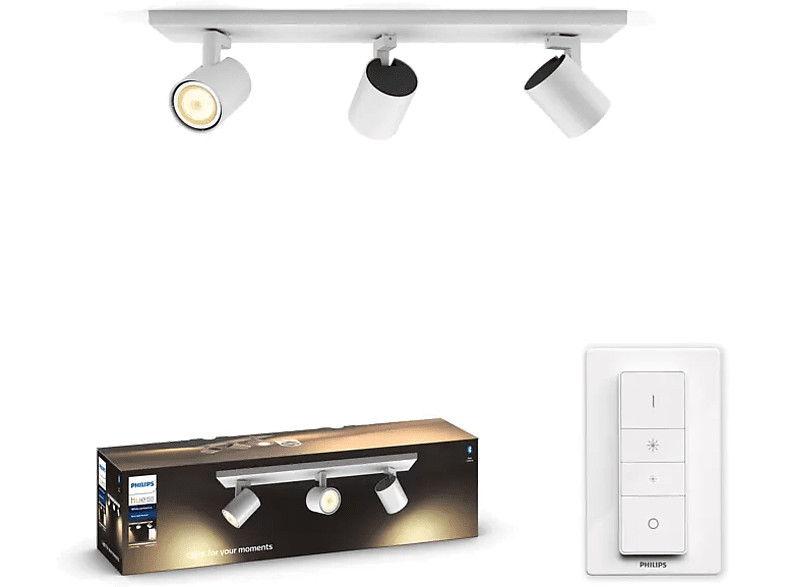 Lámpara - Philips Hue Ambiance White Runner, 3 focos LED Variable, Mando,...