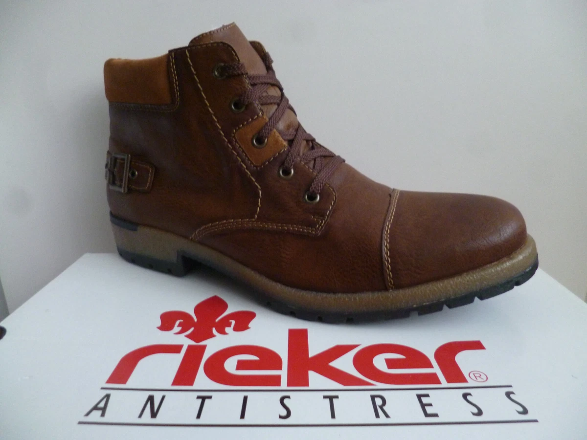 Rieker Stivali Uomo Impermeabili 38832 Con RiekerTEX, Pelle E Lacci, Altezza Caviglia