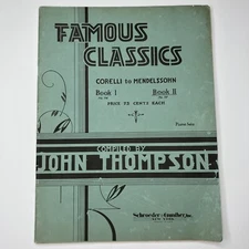 Famous Classics Corelli to Mendelssohn Book 2 Clavichord Harpsichord Thompson