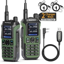Baofeng UV-21 Pro V2 FM Walkie Talkies Long Range Tri-Band Two Way Ham Radios 2X