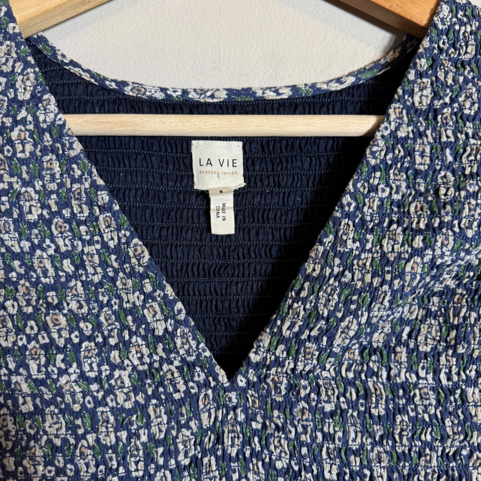 VETEMENTS Mini abito donna La Vie Rebecca Taylor Petula smock piccolo blu floreale chic nuovo senza etichette