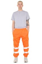 Hi-Viz Trousers Jogging Bottoms Thick Safety Workwear Joggers Hi-Vis Sweat Pants