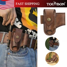 Tourbon 3-in-1 Leather Knife EDC Pliers Belt Pouch Camping Tool Clip Sheath US