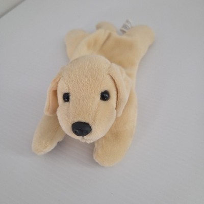 Kleenex Cream Floppy PLUSH DOG Puppy 20cm Blue Ribbon Beans