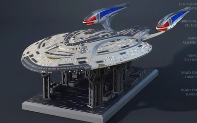 Star Trek Uss Enterprise Ncc 1701- F Odyssey Class Ship 1/1400 Custom 3d Kit 28''