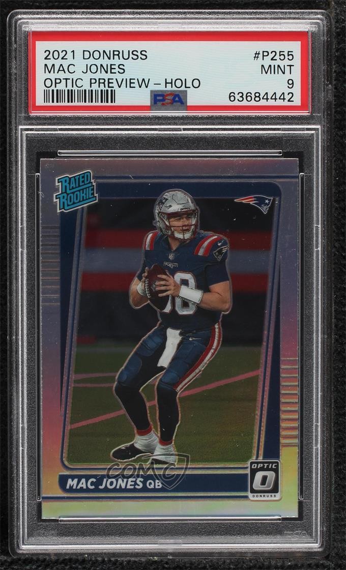 2021 Panini Donruss Rated Optic Holo Preview Mac Jones PSA 9 MINT Rookie RC 2l4