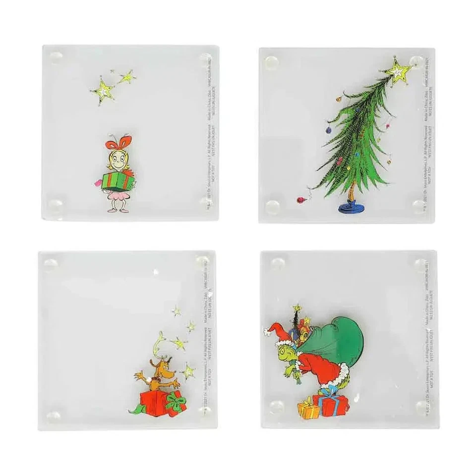 Dr. Seuss: The Grinch - Christmas Stacking Coaster Set (Glass) - Bioworld - Image 4 of 4