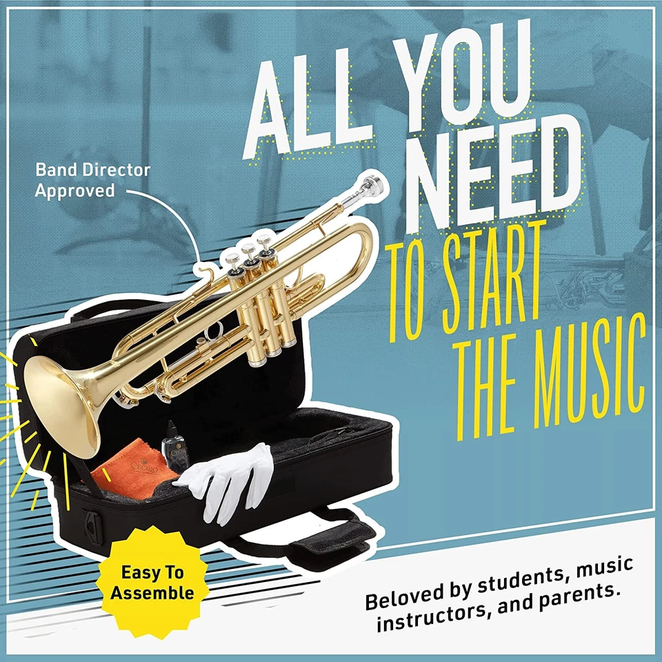 Trompetas planas Mendini de Cecilio MTT-SB B con estuche, tela, aceite y guantes - azul cielo Foto 2 de 4