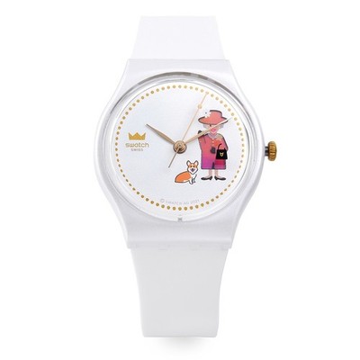 Swatch Jubilee GZ711 34mm White Silicone Watch