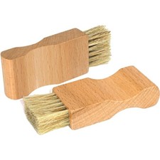 Shoe Polish Applicator Brush Set of 2 Wooden Handle Leather Shoe Shine Brushes