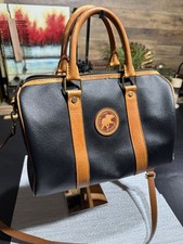 Borsa Hunting World Boston in pelle nera/marrone 