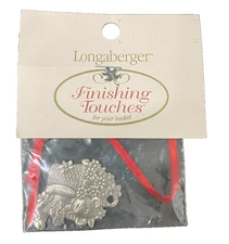 Longaberger 1999 - 2001 Finishing Touches Pewter Boyd's Bear HTF Rare Tie-On