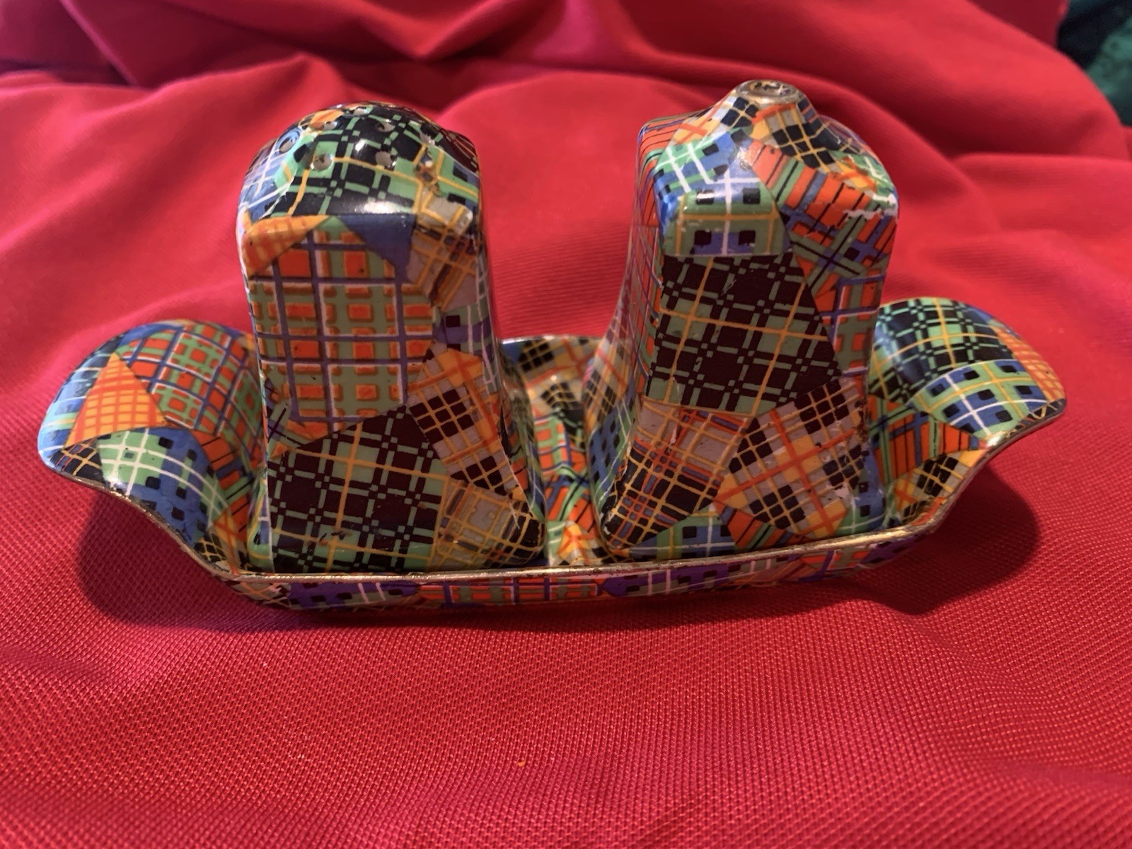 Royal Winton Tartans Salt and Pepper Set 1937 Rare Flawless Pristine Condition