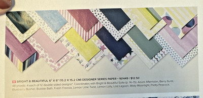 NEW! Stampin' Up! Bright & Beautiful 6x6 DSP- 48 sheets!