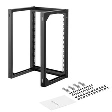 15U Wall Mount Server Rack 150lb 180  Swing Steel Black
