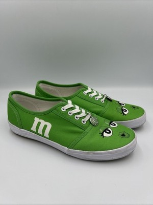 The Bradford Exchange Green M&M Miss Green Tennis Shoes W/ Charms Womens Sz 8