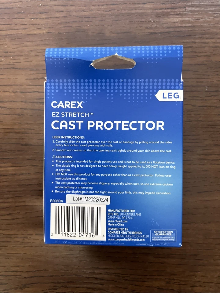 Carex- Protector Fundido, Parte Inferior de la Pierna Protege Gatos y Vendajes en Ducha y Baño Foto 2 de 2