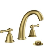 FORIOUS Brushed Gold Faucet for Bathroom Sink 3 Hole, 8 Inch Widespread