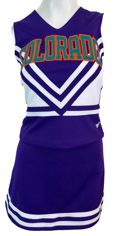 Uniforme de Animación Años 90 Conjunto Espíritu Universitario Talla Pequeña Colorado Disfraz de Animadora Foto 2 de 4