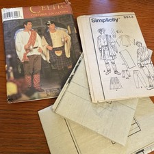 Simplicity Celtic Costume Collection 8913 Kilt, Drape, Hat Pattern Men's L-XL UC