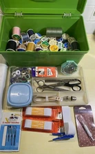 Vintage Wil-Hold Wilson Lime Green Sewing Box Removable Notions Tray 12" FULL