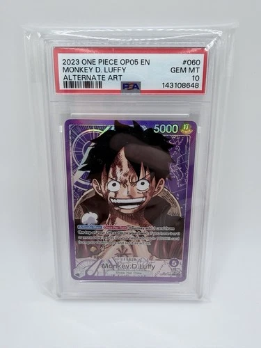 One Piece Bandai Awakening Monkey D. Luffy Leader Foil Alt Art OP05-060 PSA 10