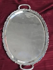 Large and Rare Sterling Silver Platter, Tray 24" across. 85 regular ounces.