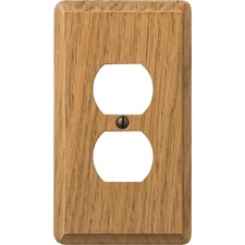 Amerelle 1-Gang Solid Oak Outlet Wall Plate, Light Oak 901DL Amerelle 901DL
